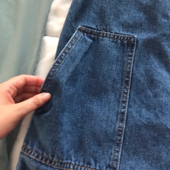 Denim Y-Back Overall Dress Pockets - Picture 7 of 8